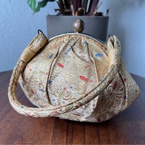Vintage 1950s Graceline brocade evening purse bag 🌺 satin lined 🌺 kiss lock 🌺